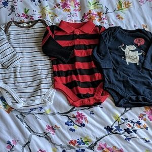 Bundle of 0-3m long sleeve onsies